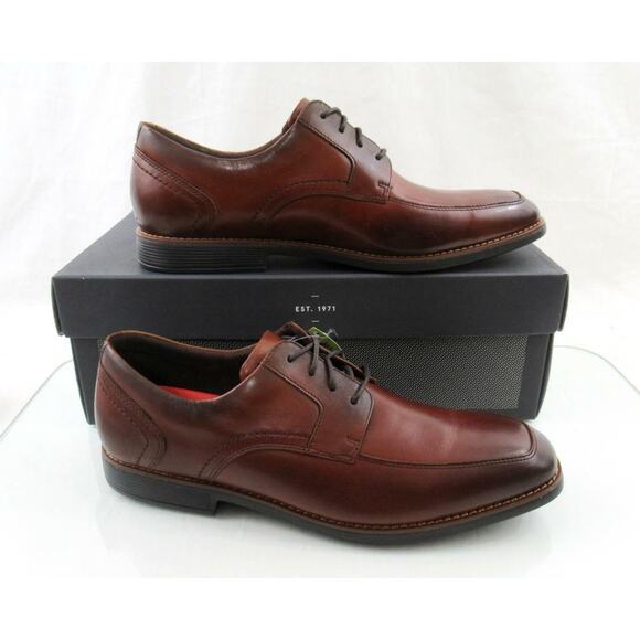 Men\'s Rockport Slayter Apron Toe Oxford Lace Up Shoes Comfort Dark Tan Size 11 main image 8